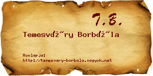 Temesváry Borbála névjegykártya